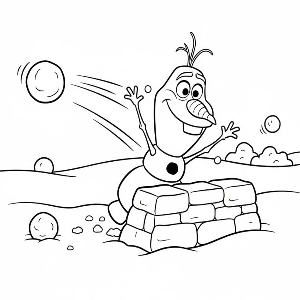 描く オラフ ぬりえ