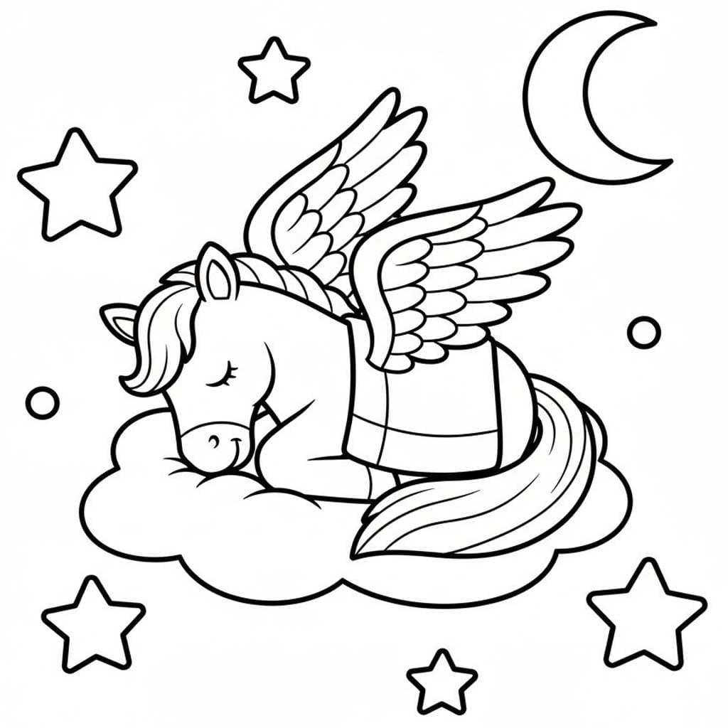 描く ペガサス ぬりえ