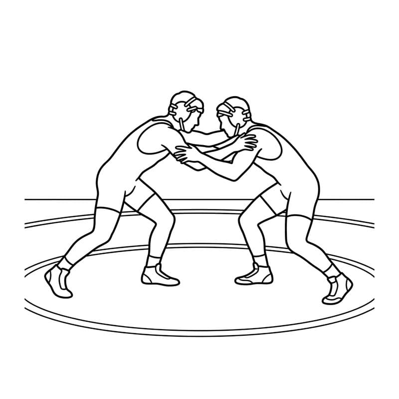 描く レスリング ぬりえ