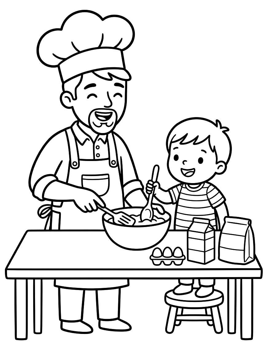 描く シェフ ぬりえ