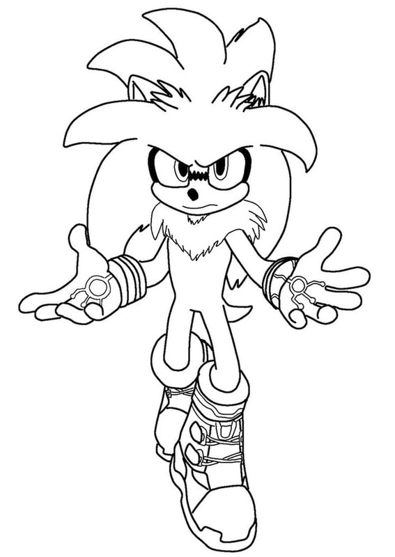 描く シルバー・ザ・ヘッジホッグ ぬりえ