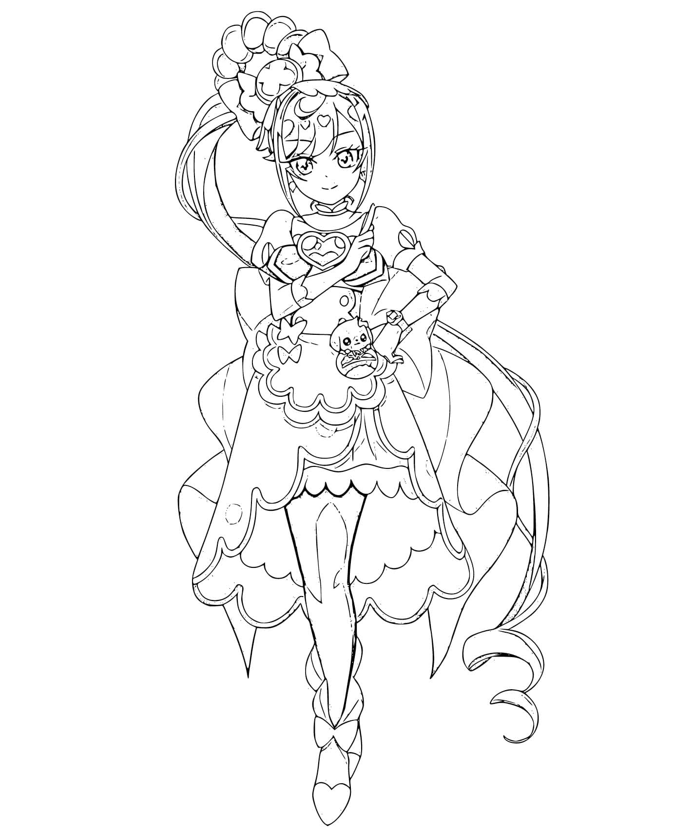 描く スマイルプリキュア 単純 ぬりえ