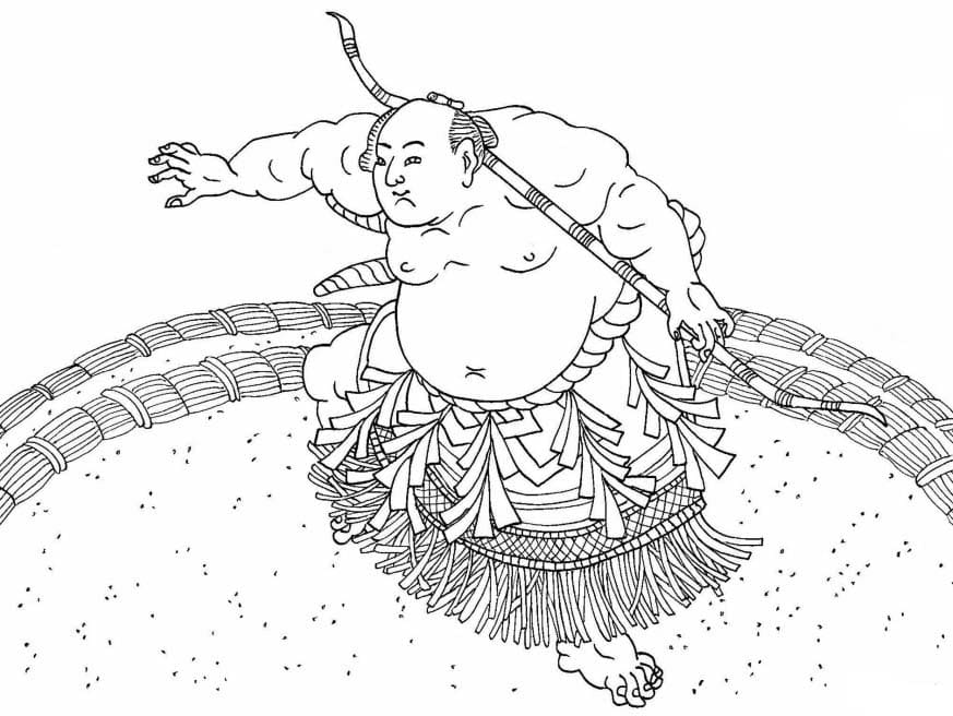 描くすもう基本的な ぬりえ