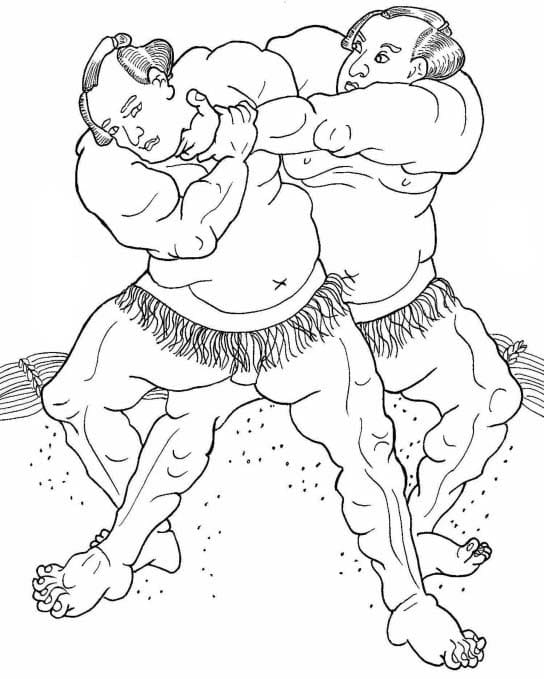 描くすもう ぬりえ