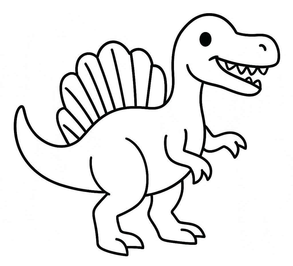 描く スピノサウルス ぬりえ