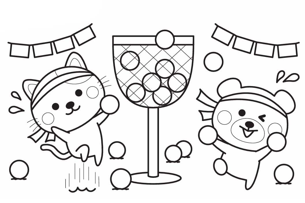 描くスポーツの日 基本的な ぬりえ