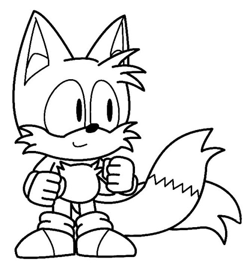 描く単純 テイルス ぬりえ