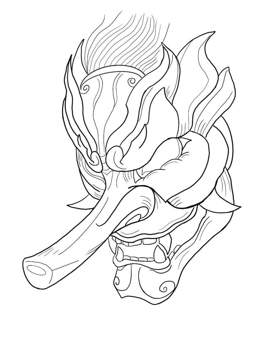 描くてんぐ 簡単 ぬりえ