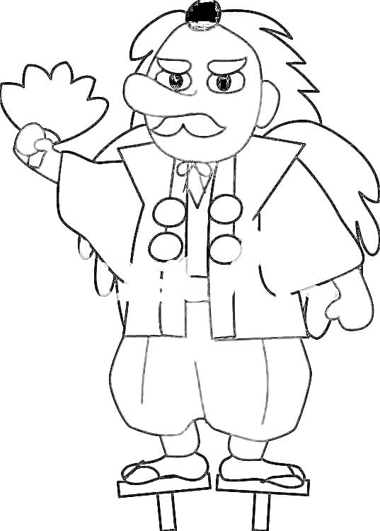 描くてんぐ かわいい ぬりえ