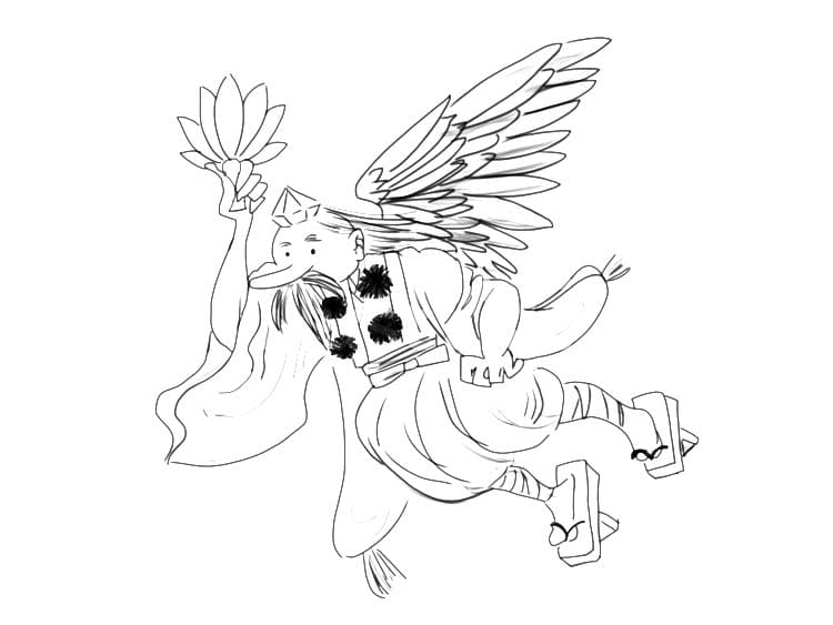 描くてんぐ 基本的な ぬりえ