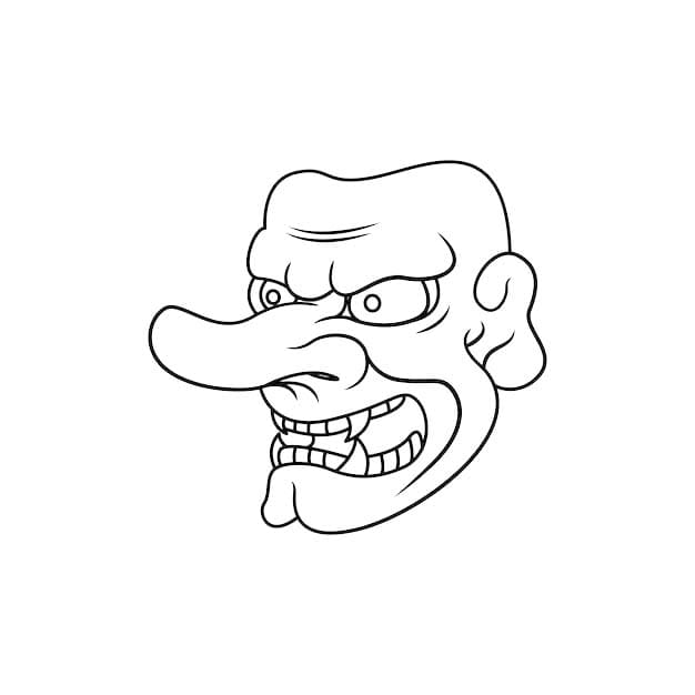 描くてんぐ マスク ぬりえ