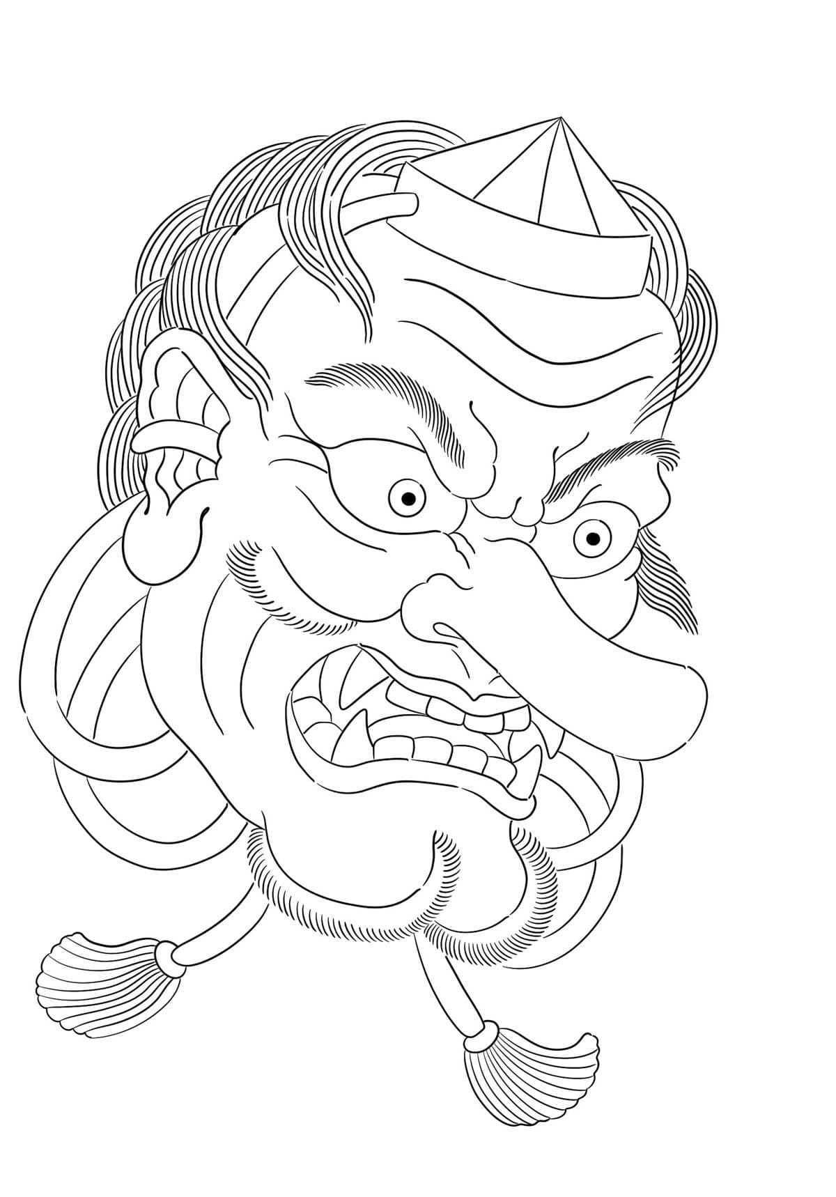 描くてんぐ 単純 ぬりえ