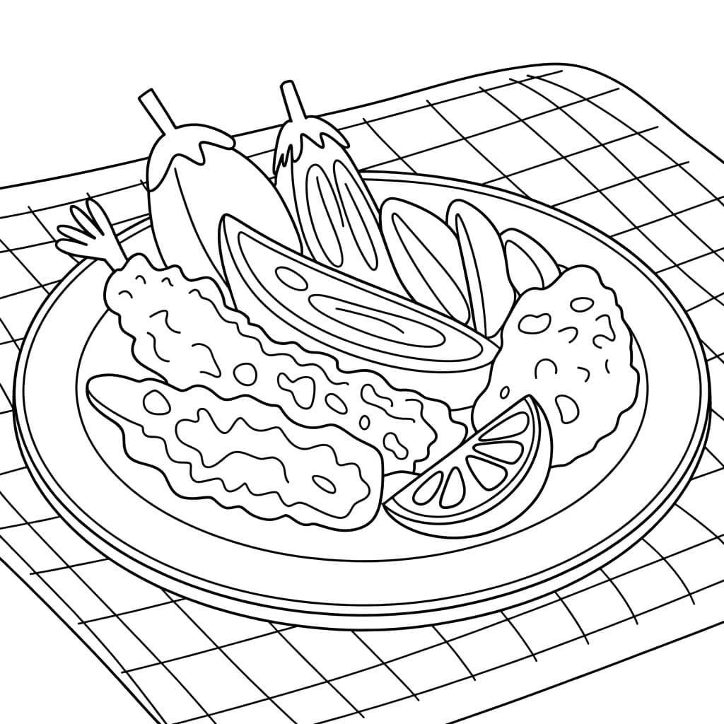 描く 天ぷら 印刷可能 ぬりえ