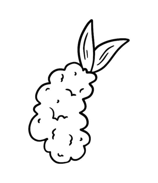 描く 天ぷら 基本的な ぬりえ