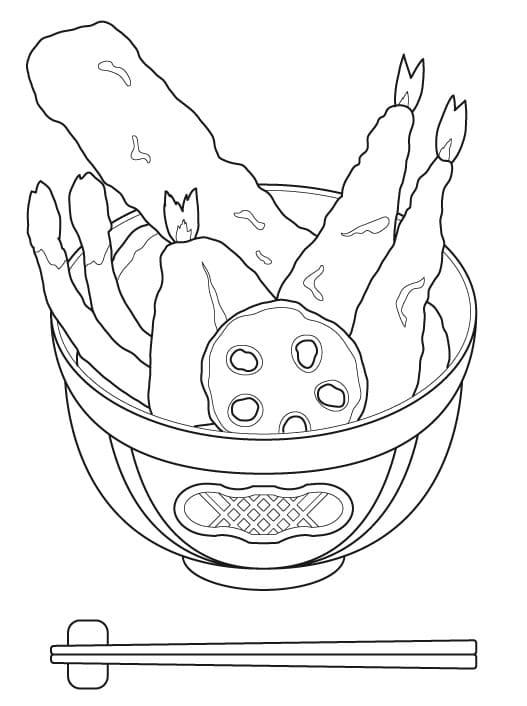 描く 天ぷら 単純 ぬりえ