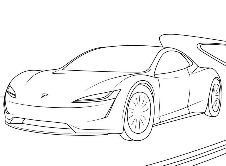 描く テスラ ぬりえ