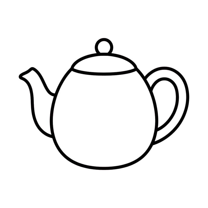 描く ティーポット ぬりえ