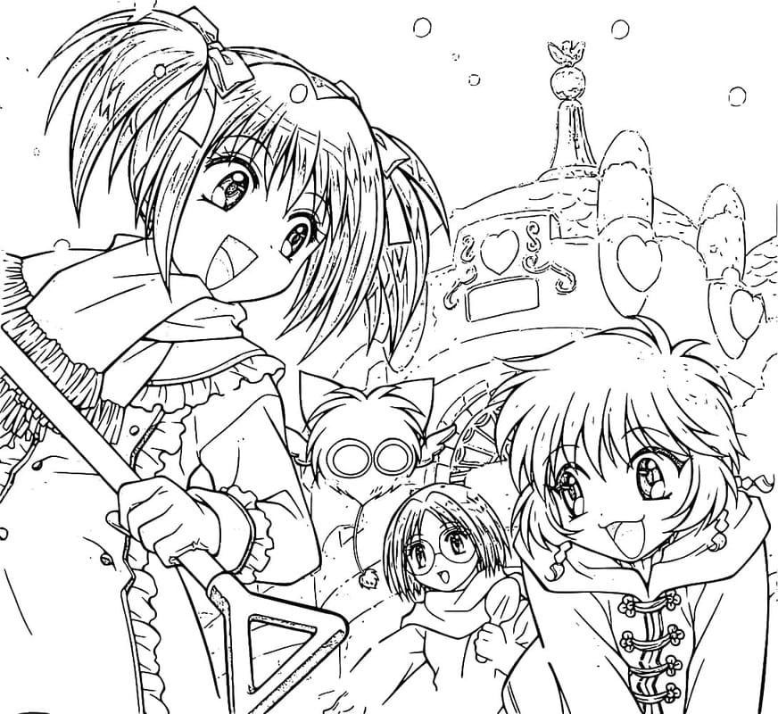 描く 東京ミュウミュウ 基本的な ぬりえ