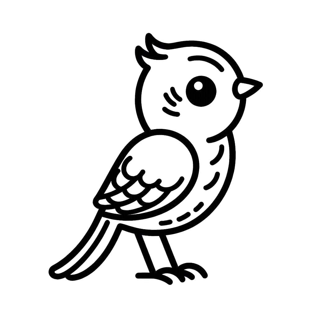 描く鳥 2 ぬりえ