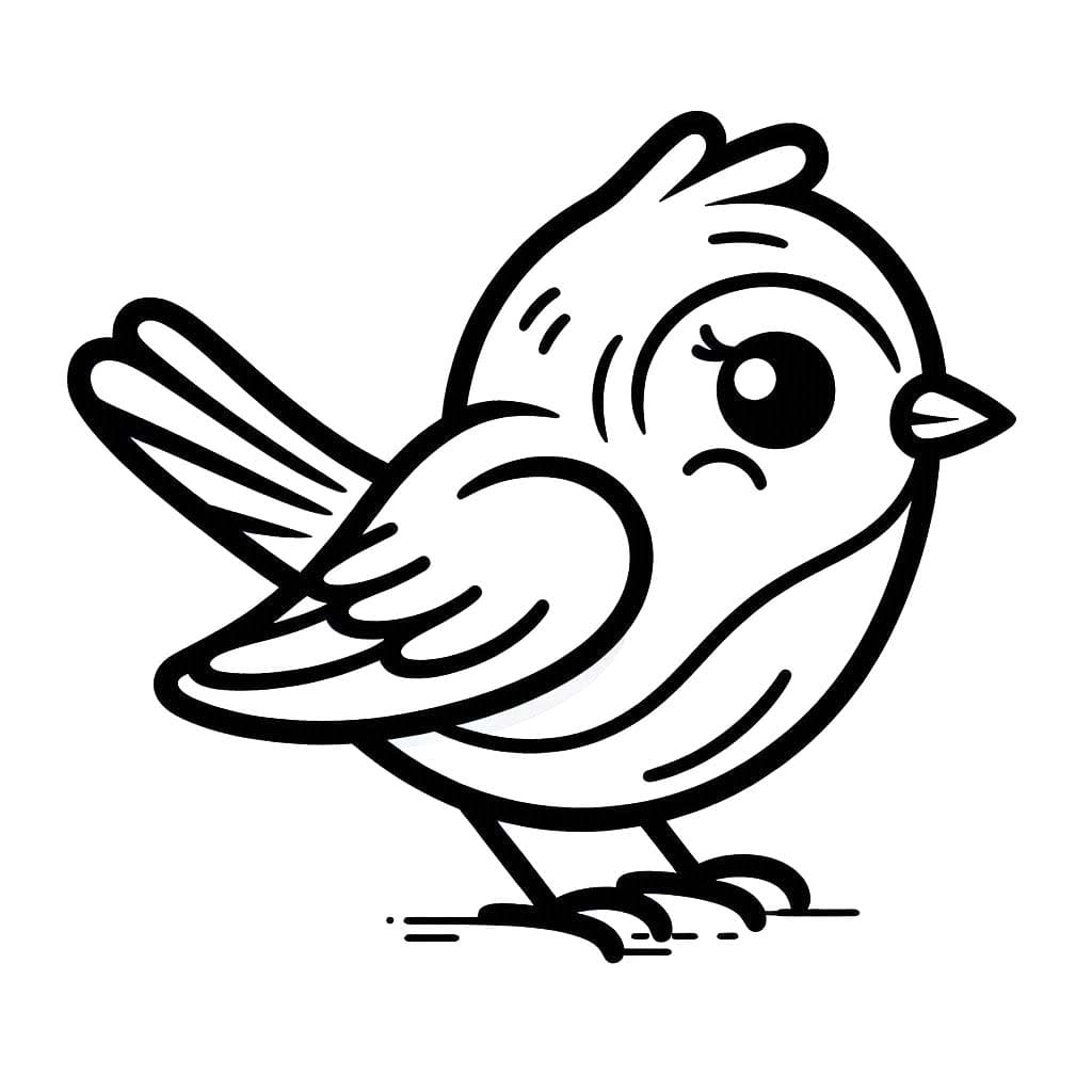 描く鳥 3 ぬりえ