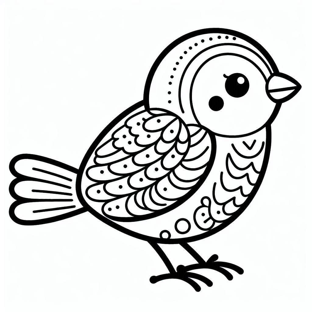 描く鳥 6 ぬりえ