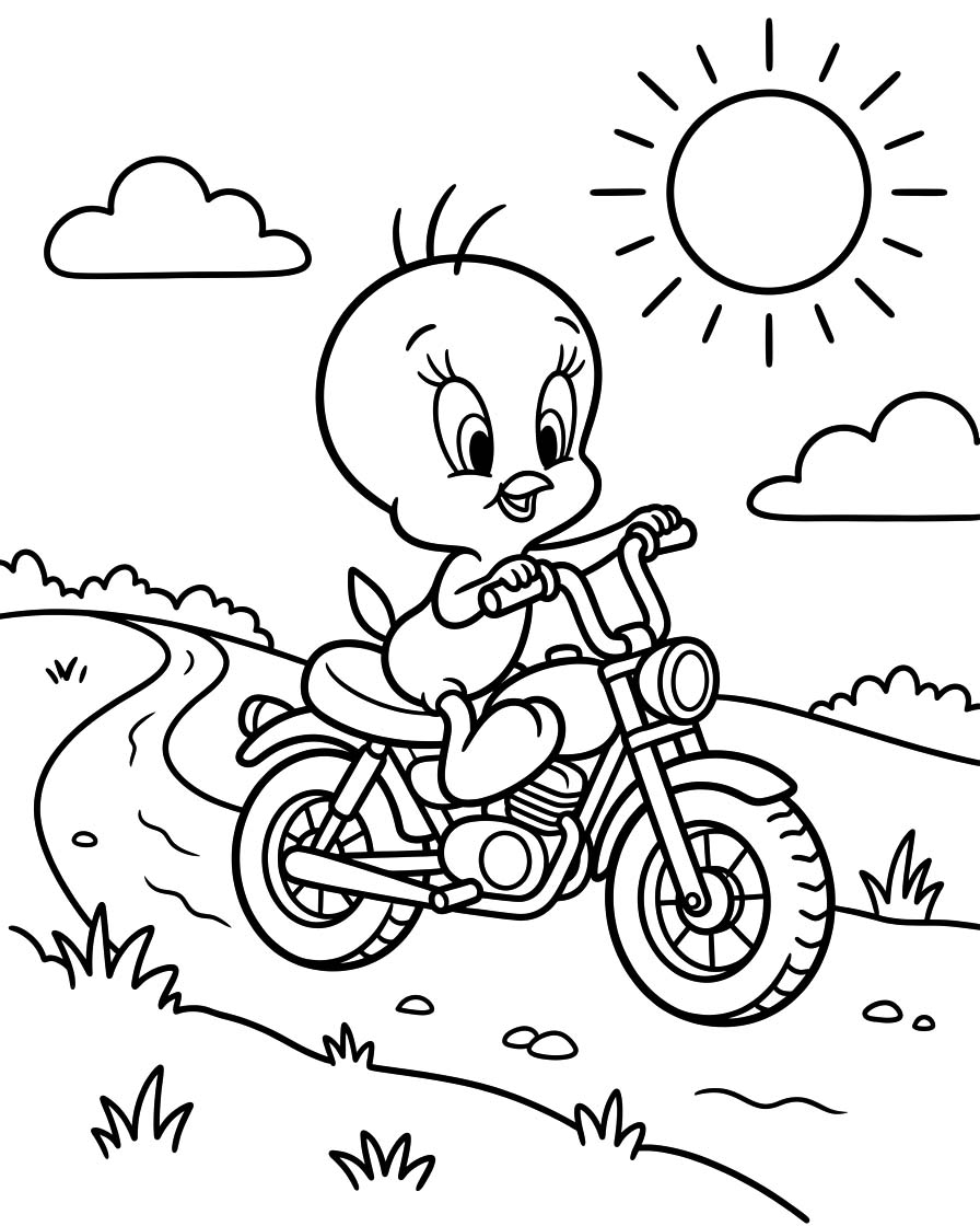 描く トゥイーティー ぬりえ