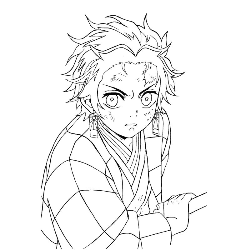 竈門炭治郎 2 ぬりえ