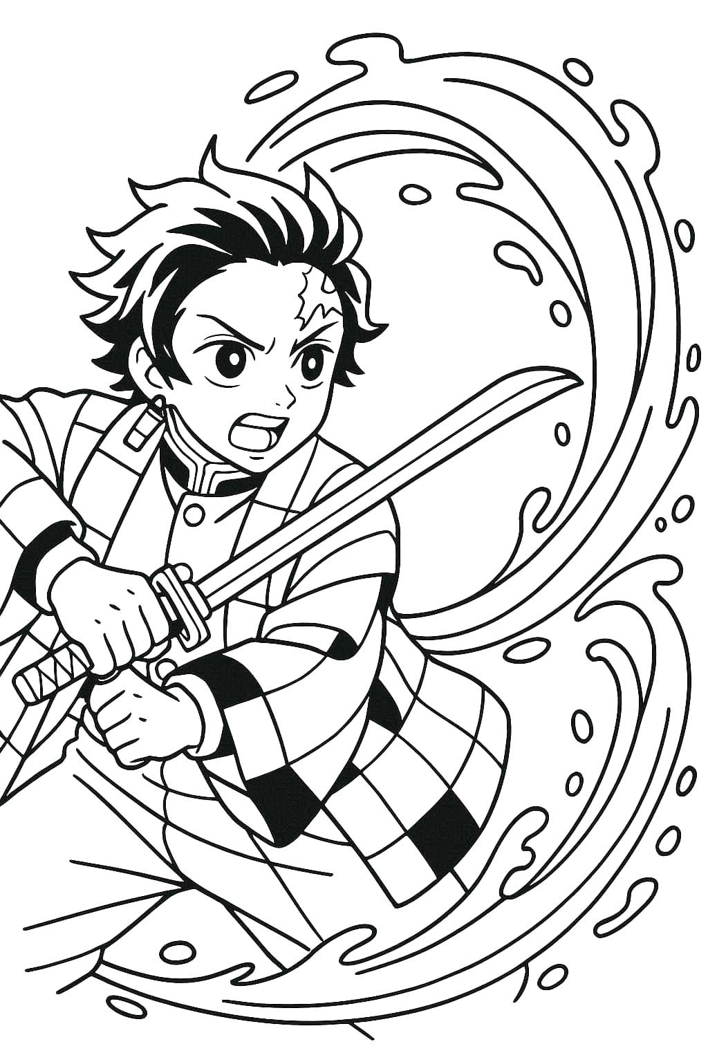 竈門炭治郎 3 ぬりえ