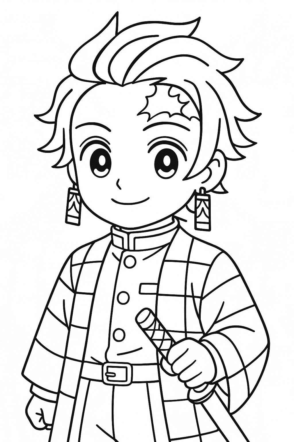 かまどたんじろう 5 ぬりえ