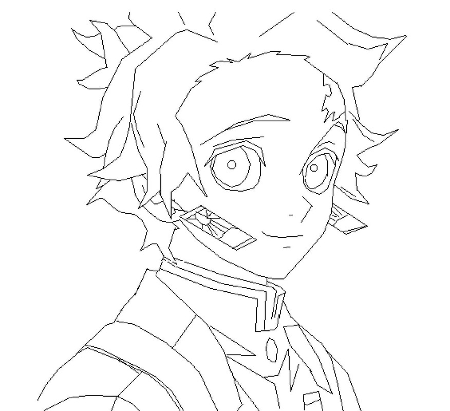 竈門炭治郎 ハンサム ぬりえ