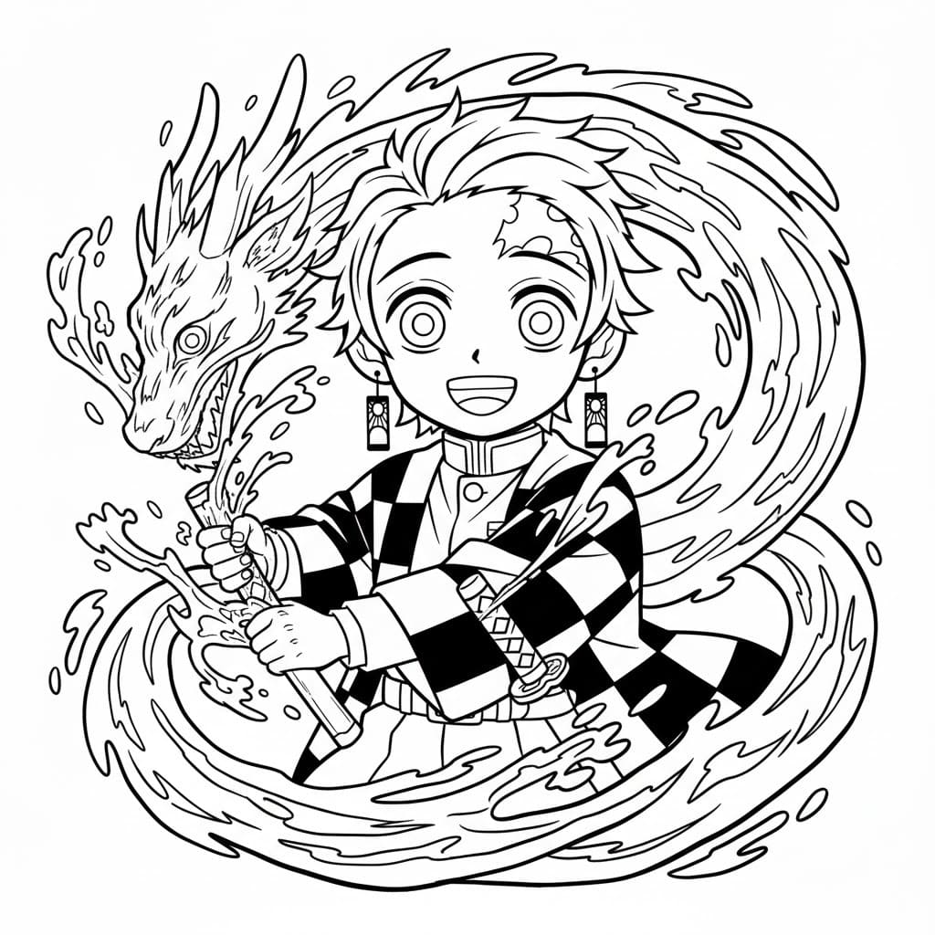 竈門炭治郎 無料 ぬりえ