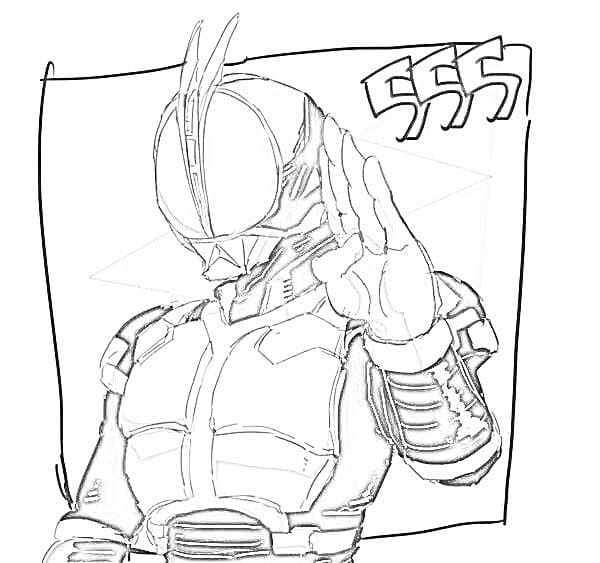 仮面 ライダー ファイズ 2 ぬりえ