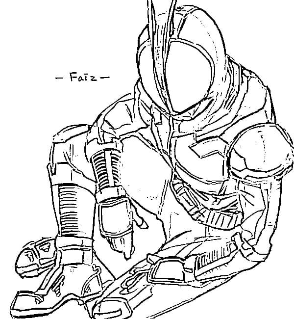 仮面 ライダー ファイズ  子供向け ぬりえ