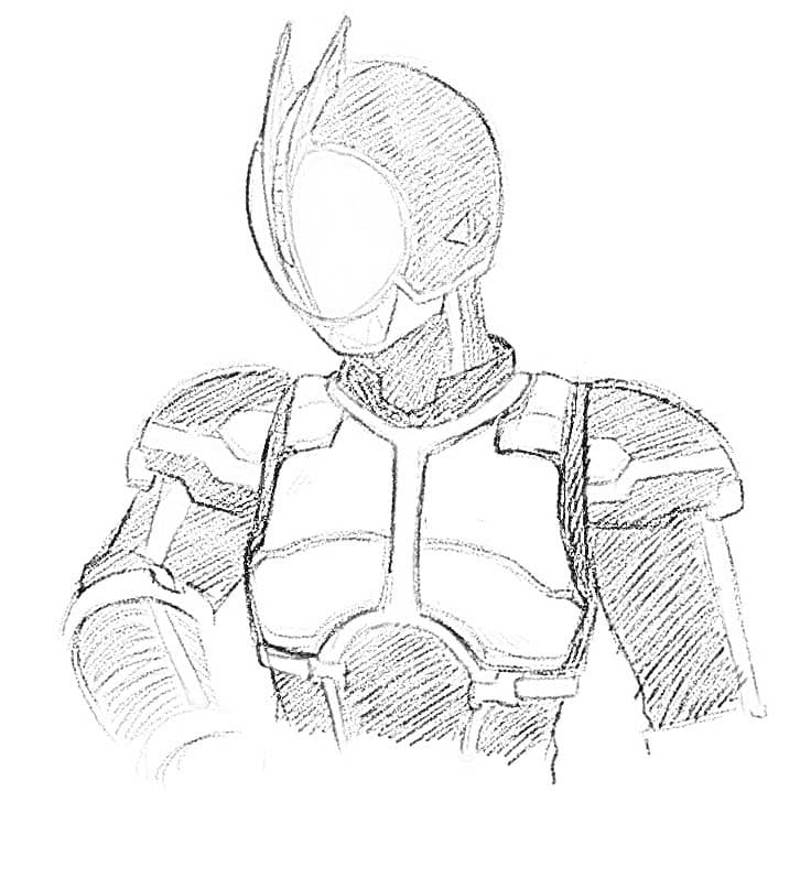 仮面 ライダー ファイズ  単純 ぬりえ