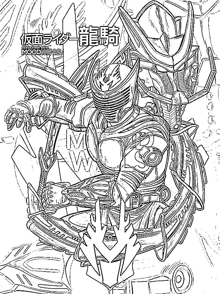 仮面 ライダー 龍 騎 単純 ぬりえ