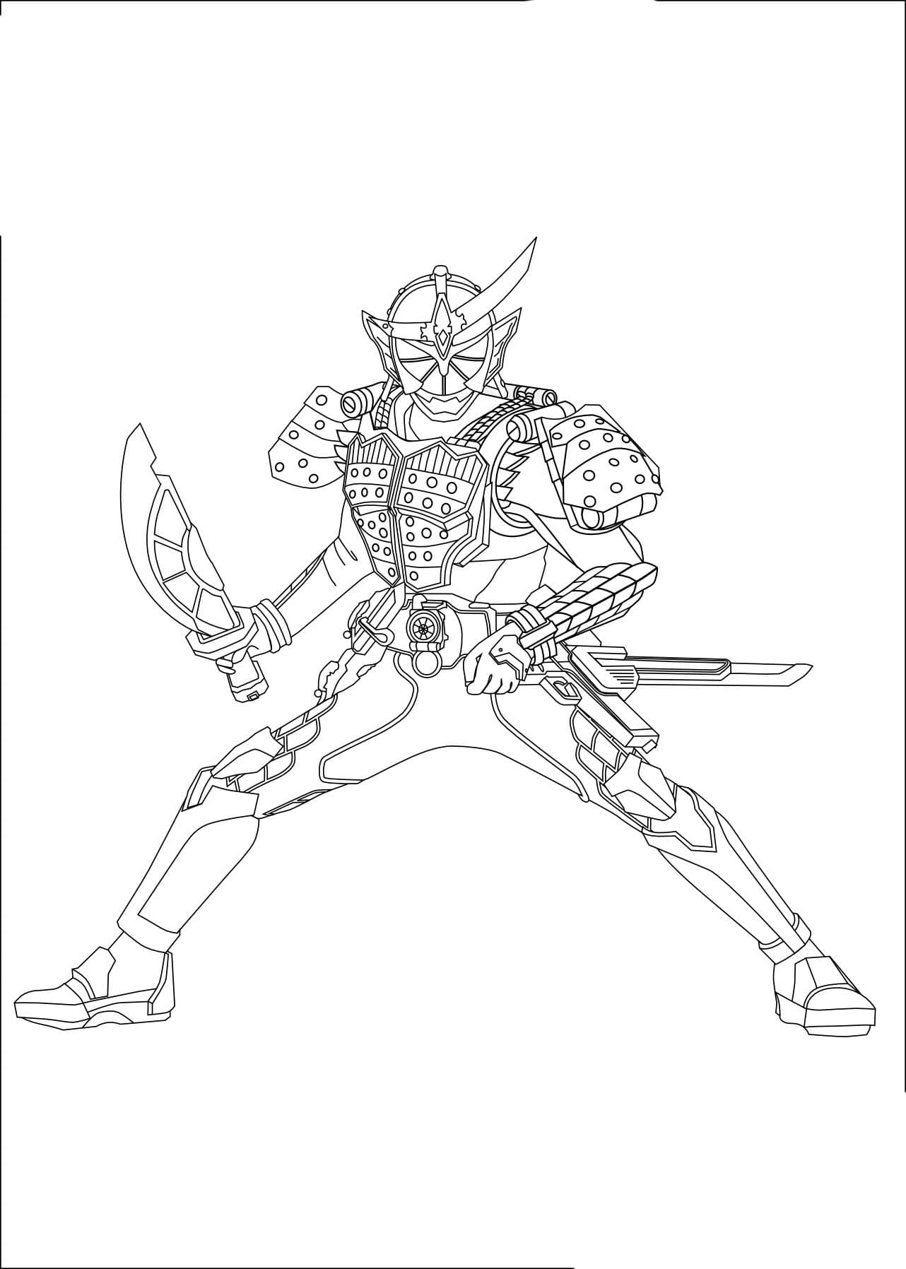 仮面 ライダー 鎧 武 8 ぬりえ