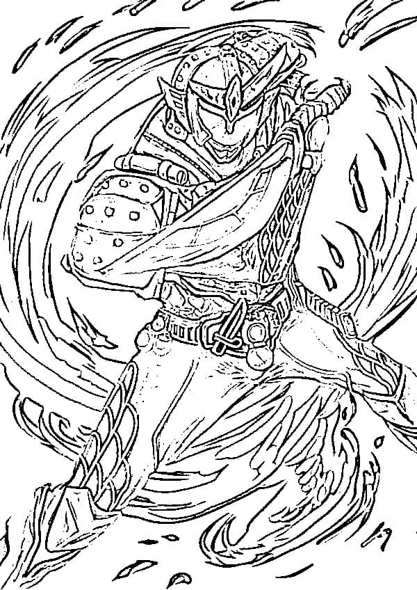 仮面 ライダー 鎧 武 印刷可能な描画 ぬりえ