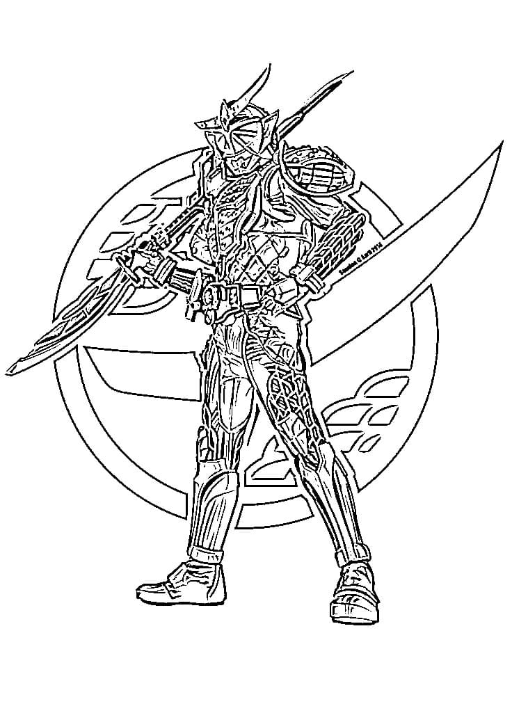 仮面 ライダー 鎧 武 基本的な描画 ぬりえ
