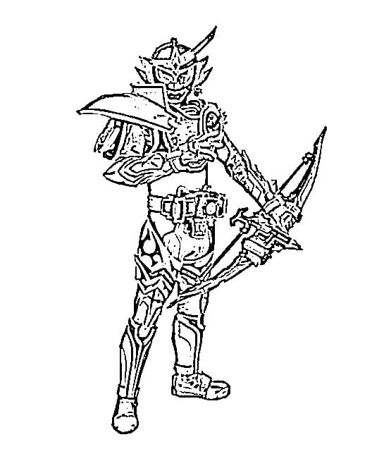 仮面 ライダー 鎧 武 簡単に描く ぬりえ