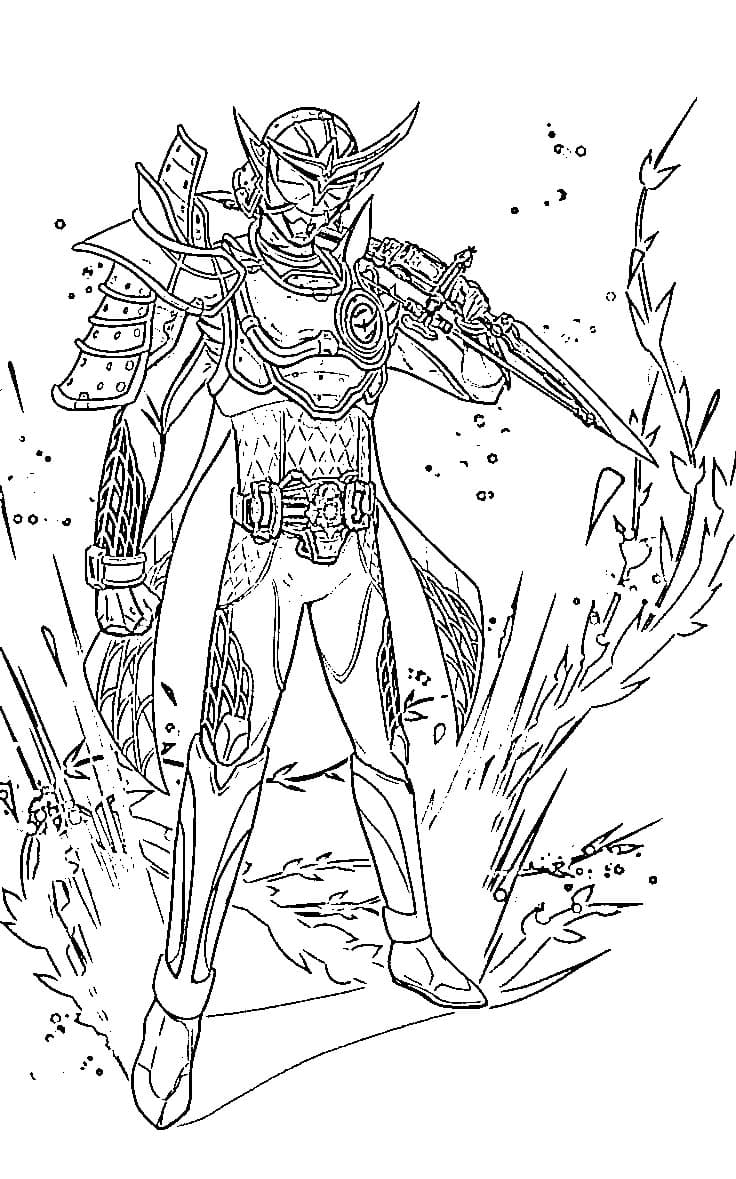 仮面 ライダー 鎧 武 シンプルに描く ぬりえ
