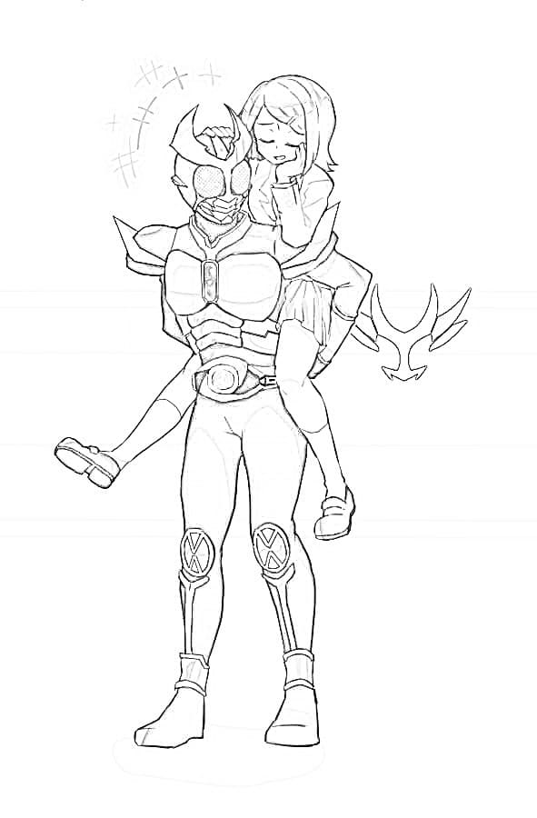 仮面ライダーアギト4 ぬりえ