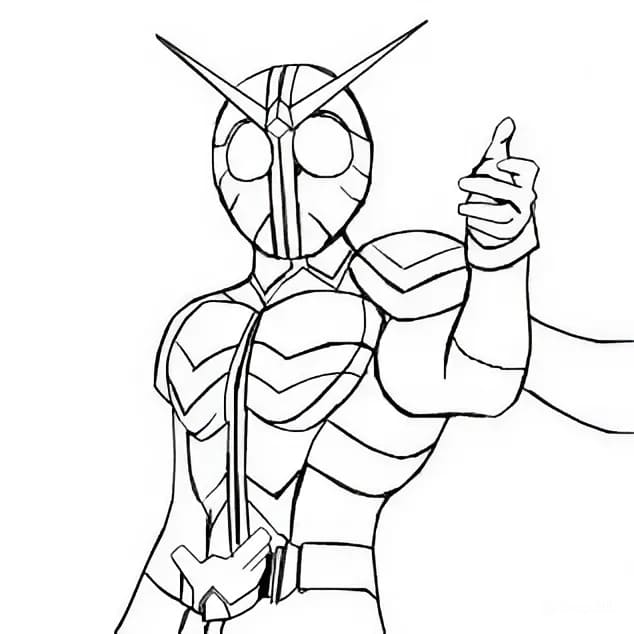 仮面ライダーダブルを描くのが上手い ぬりえ