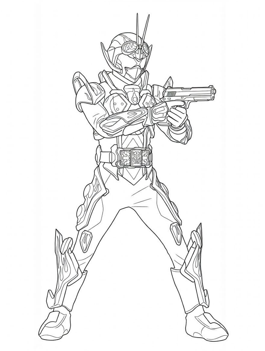 仮面ライダーガッチャード 描く ぬりえ