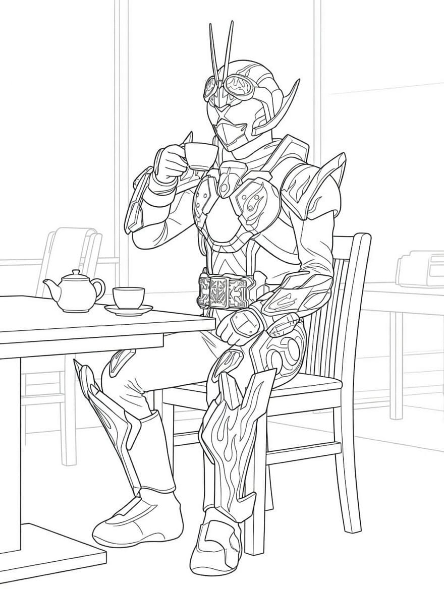 仮面ライダーガッチャード 単純 ぬりえ