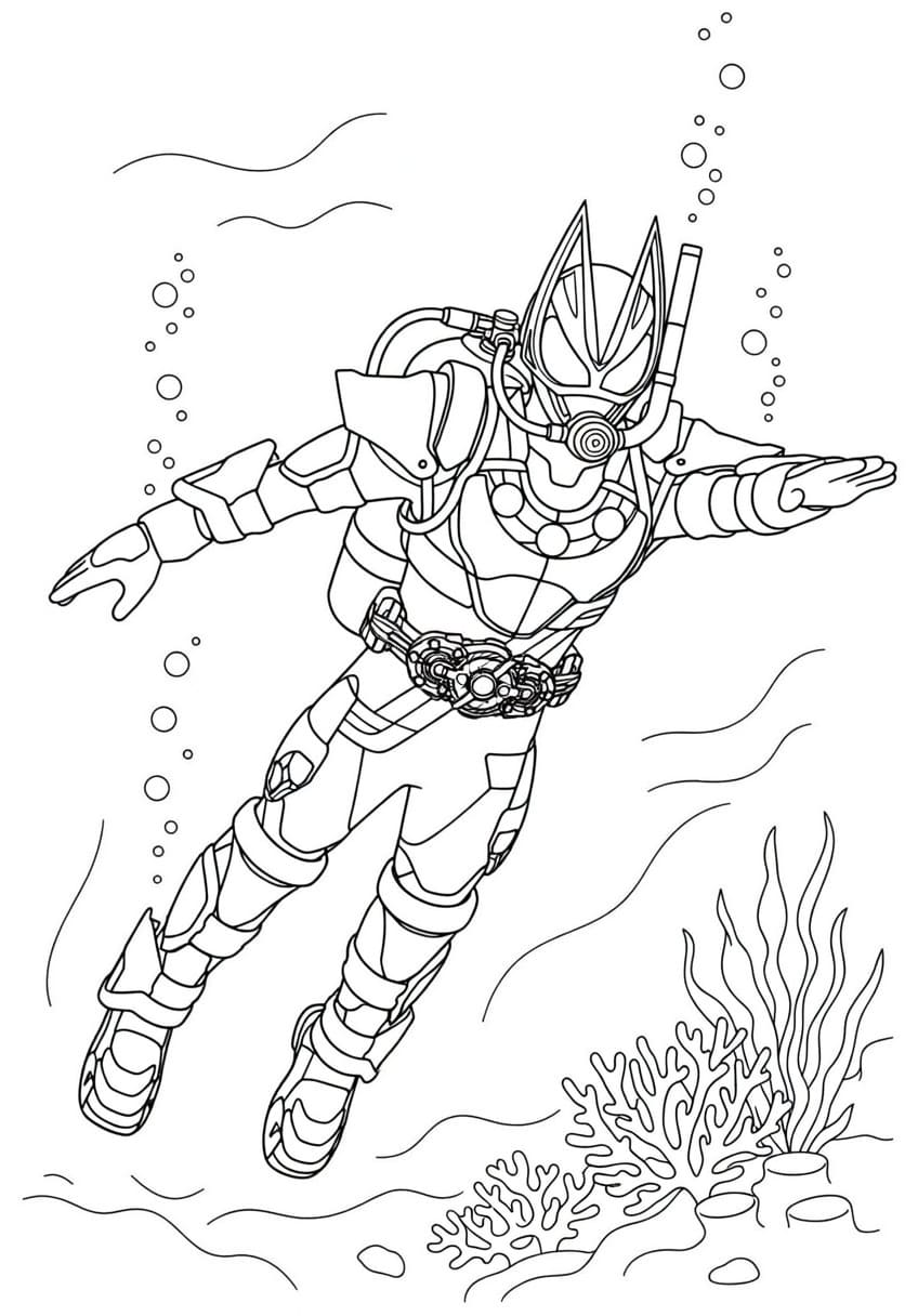 仮面ライダーギーツ 単純 ぬりえ