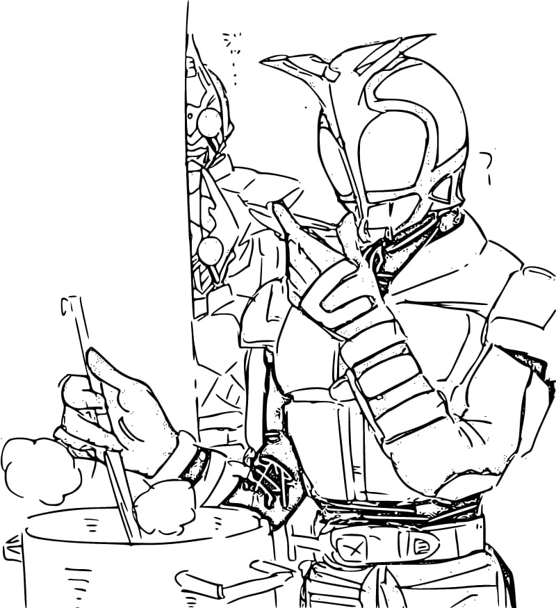 仮面ライダーカブト 5 ぬりえ
