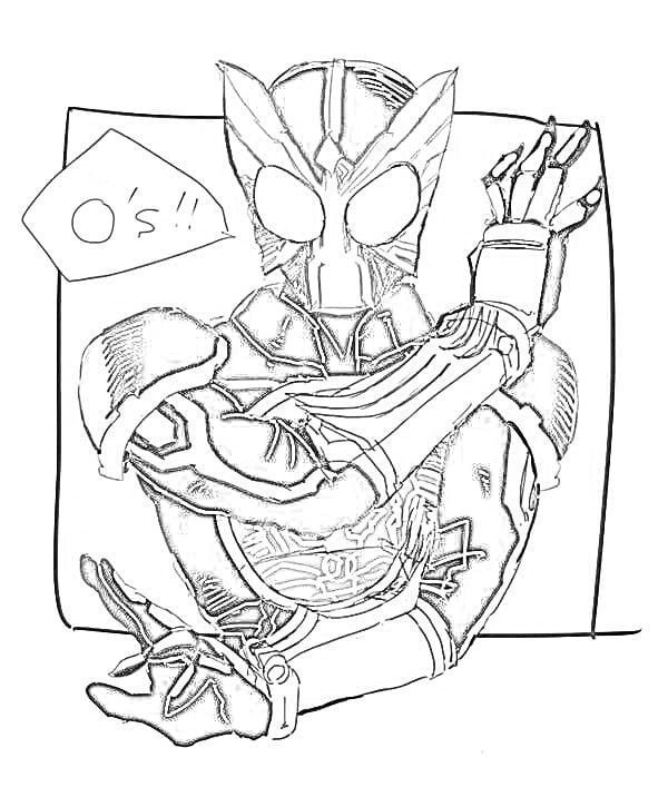仮面ライダーオーズ 2 ぬりえ