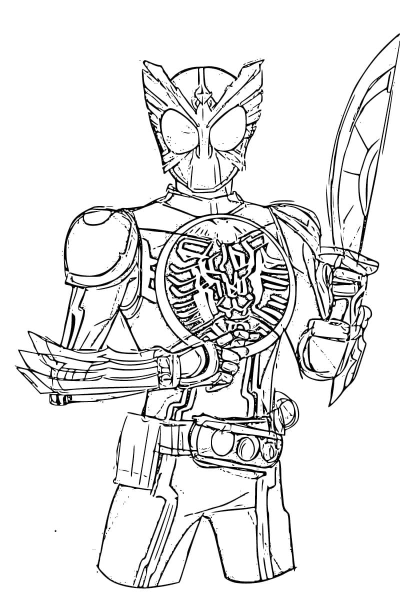 仮面ライダーオーズ 7 ぬりえ