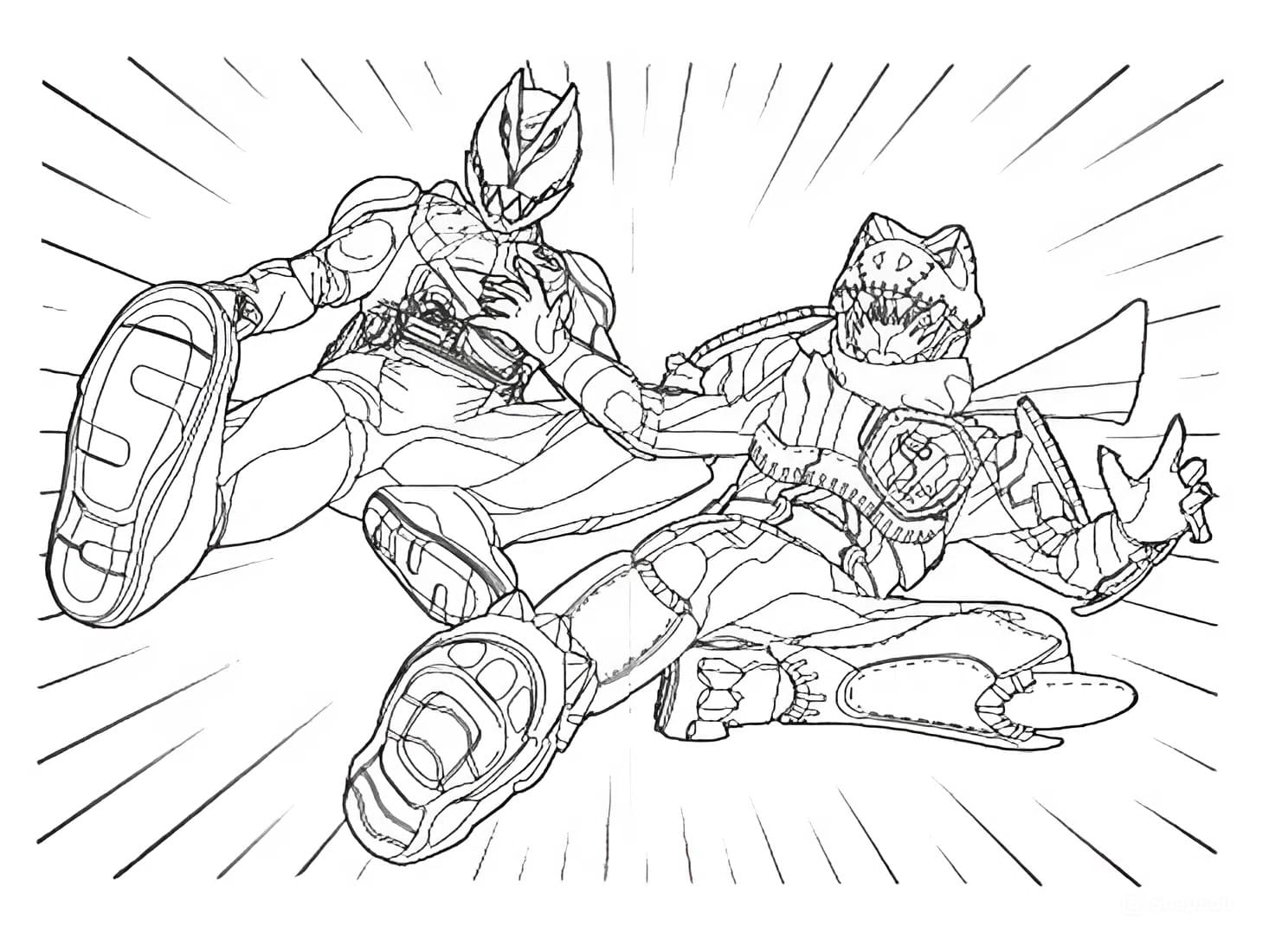 仮面ライダーリバイス 1 ぬりえ