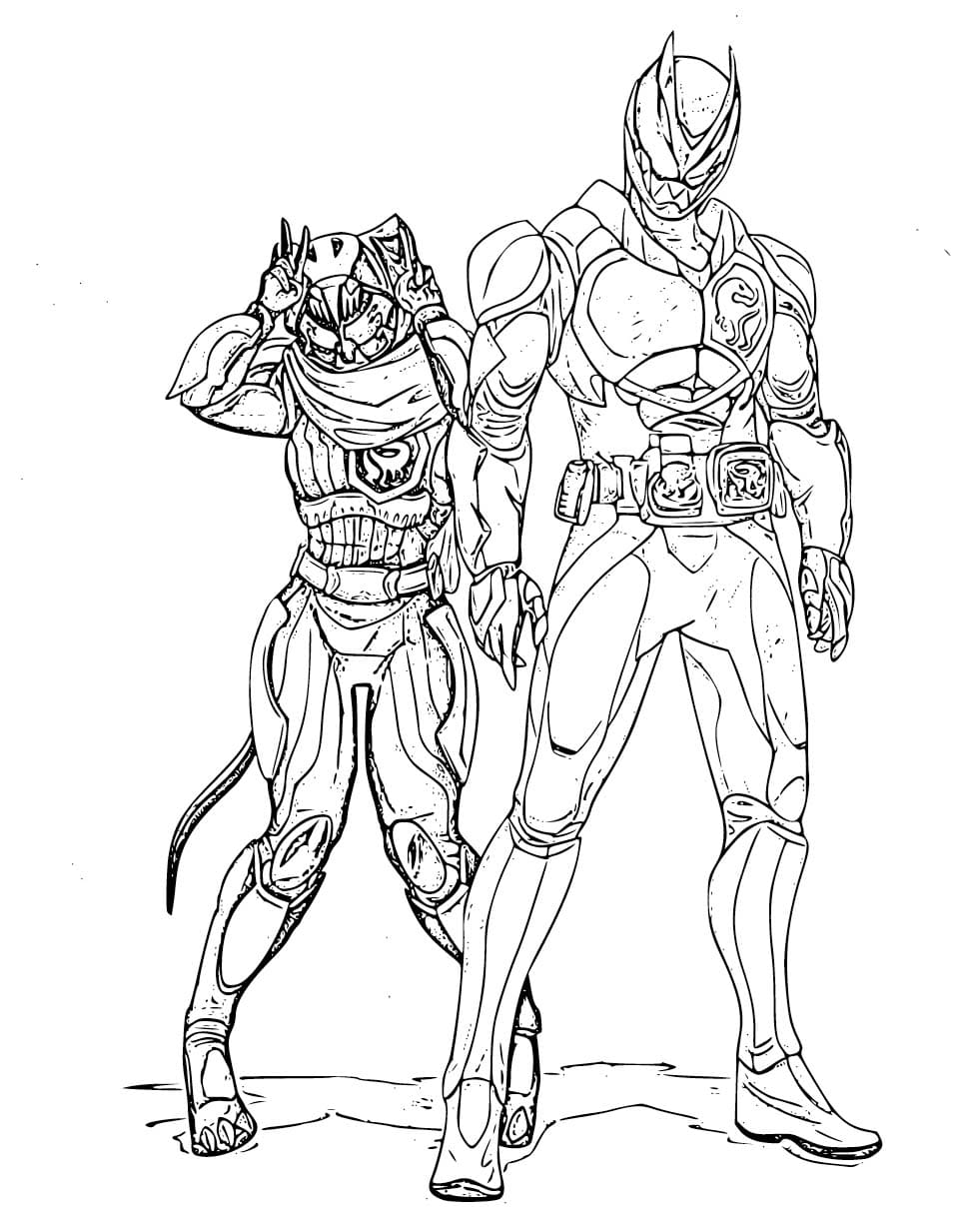 仮面ライダーリバイス 14 ぬりえ
